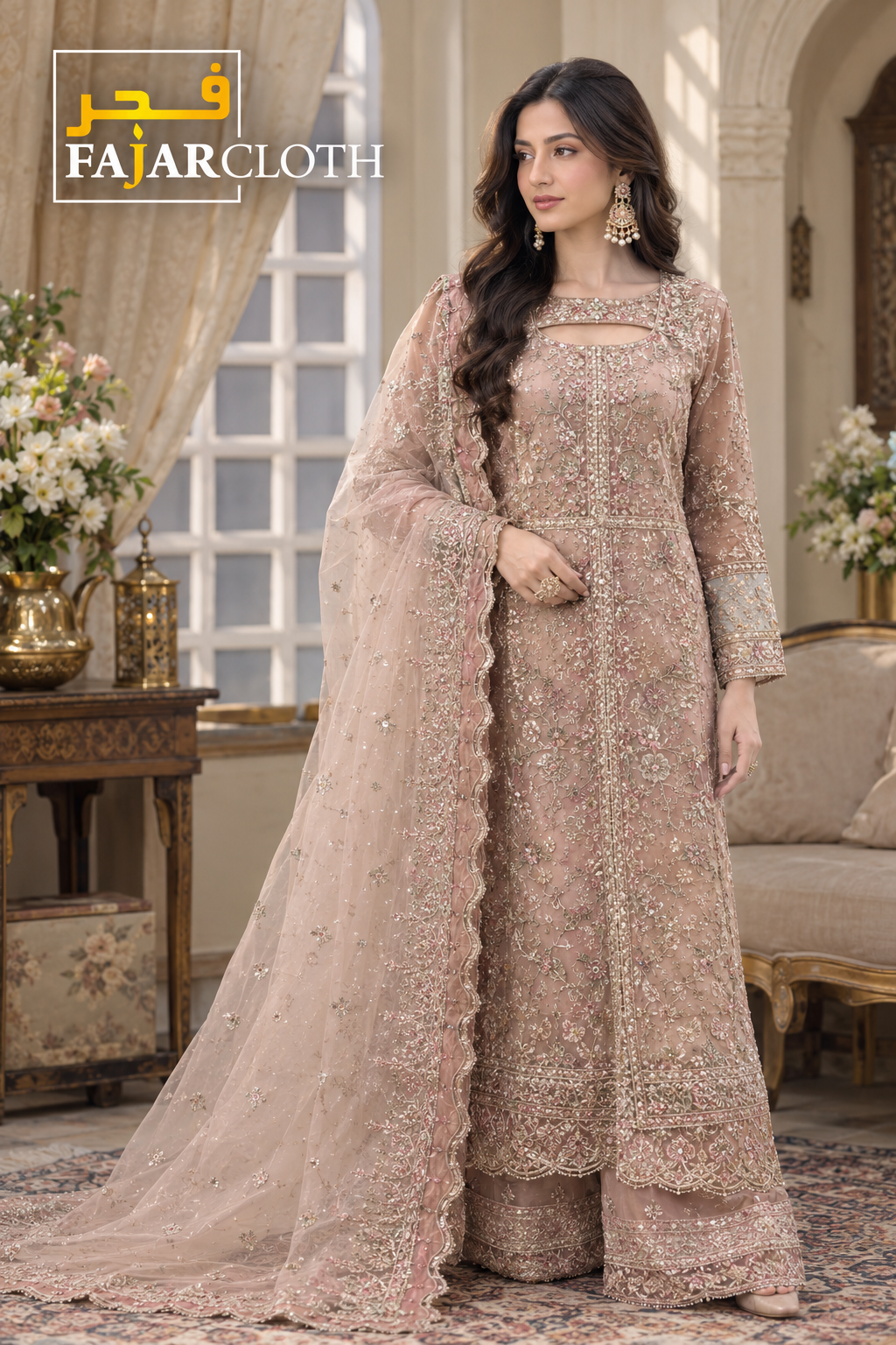 Ready-to-Wear Embroidered Pink Suit — Pink